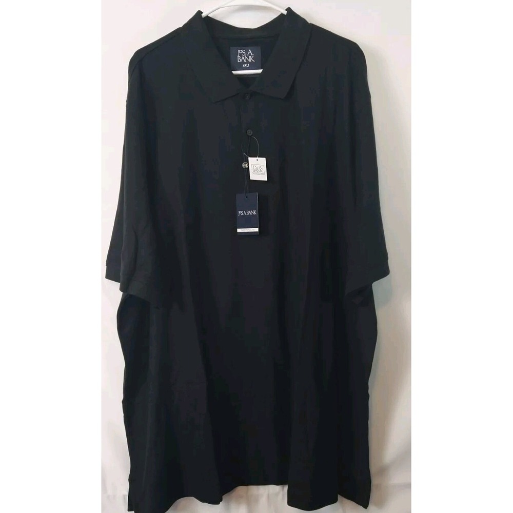 Jos. A. Bank Men's Big & Tall Polo Shirt Size 4XLT  Short Sleeves Black
